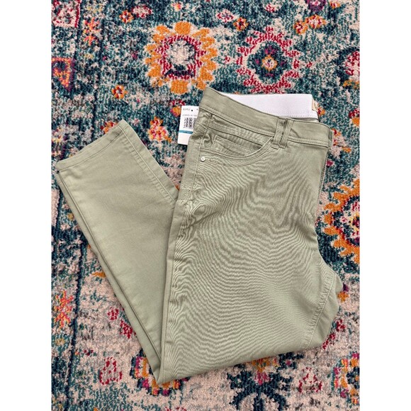 NWT Democracy Ab Technology Jeans High Rise Slim Straight Green Women's Size 16 - Picture 9 of 9